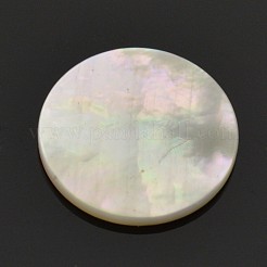 Natural White Shell Mother of Pearl Shell Flat Round Cabochons&nbsp;X-SSHEL-E551-28