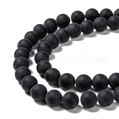 Grade A Natural Black Agate Beads Strands&nbsp;G447-4