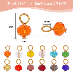 120Pcs 12 Colors Glass Charms&nbsp;PALLOY-AB00124