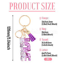 Alloy & Resin Tassel Keychainss&nbsp;AJEW-TADJ0001-20G-10