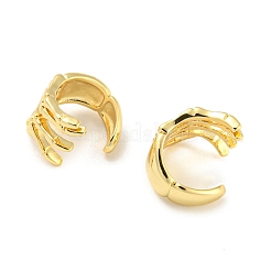 Rack Plating Brass Skeleton Hand Cuff Earrings for Women&nbsp;EJEW-F326-06G