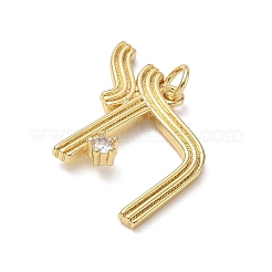 Brass Micro Pave Clear Cubic Zirconia Pendants&nbsp;KK-CBA56EF-06G