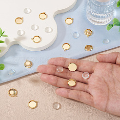 12Pcs Brass Pendant Cabochon Settings&nbsp;KK-TA0003-10B