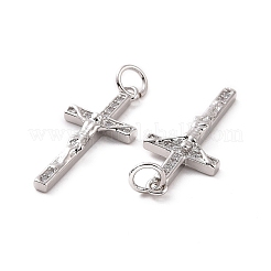 Rack Plating Brass Micro Pave Cubic Zirconia Pendants&nbsp;KK-C008-37P