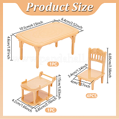 Tables and Chairs Plastic Miniature Ornaments&nbsp;AJEW-WH0410-305