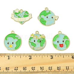 10Pcs 5 Styles Alloy Enmael Pendants&nbsp;ENAM-FS0002-18
