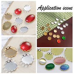 40Pcs 2 Style 304 Stainless Steel Cabochon Settings&nbsp;STAS-DC0003-77