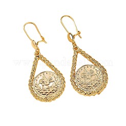 Teardrop Brass Hoop Dangle Earrings&nbsp;FS-WGAC8BC-01