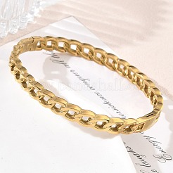 304 Stainless Steel Twisted Chain Hinged Cuff Bangles&nbsp;SA-CBAB92B-11G