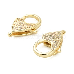 Brass Micro Pave Clear Cubic Zirconia Lobster Claw Clasps&nbsp;KK-I354-01G-01
