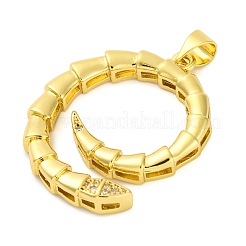 Rack Plating Brass Micro Pave Cubic Zirconia Pendants&nbsp;KK-M021-10G