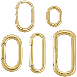 5Pcs 5 Styles Brass Spring Gate Rings&nbsp;KK-SC0006-34