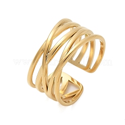 304 Stainless Steel Multilayer Open Cuff Rings&nbsp;LS-RJEW-Z077-01G-04