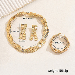 Elegant Middle Eastern Style Iron Twist Bracelets & Earrings & Necklaces Set for Women's Wedding Party&nbsp;DH8891