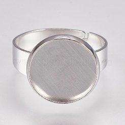 Tarnish Resistant 304 Stainless Steel Pad Ring Settings&nbsp;STAS-G173-19P-12mm