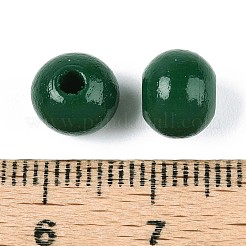Spray Painted Round Natural Schima Wood Beads&nbsp;WOOD-A018-8mm-15