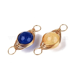 Dyed Natural Agate Connector Charms&nbsp;G-Q606-26KCG