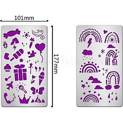 2Pcs 2 Style 304 Stainless Steel Cutting Dies Stencils&nbsp;DIY-FG0001-96