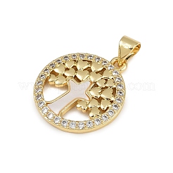 Brass Micro Pave Cubic Zirconia Pendants&nbsp;KK-D376-01G