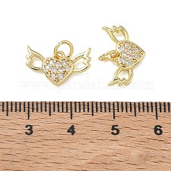 Brass Micro Pave Clear Cubic Zirconia Pendants&nbsp;KK-T085-16A-G