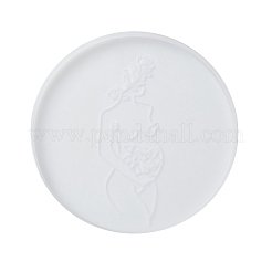 Mother's Day Theme Flat Round Cup Mat Silicone Molds&nbsp;DIY-I088-08