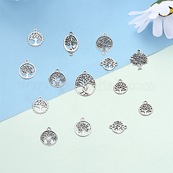 90Pcs 9 Style Tibetan Style Alloy Pendants&nbsp;TIBEP-SC0001-97