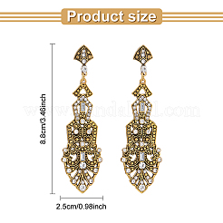 2 Pairs 2 Colors Crystal Rhinestone Teardrop Dangle Stud Earrings&nbsp;EJEW-AN0001-77