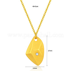 Stainless Steel Rhinestone Polygon Pendant Necklaces&nbsp;JX4099-1