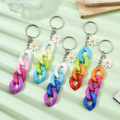 5Pcs Acrylic Curb Chain Keychain&nbsp;KEYC-JKC00633