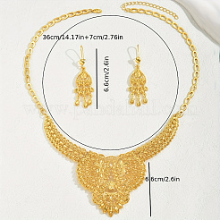 Alloy Hollow Statement Teardrop Necklace & Earrings Sets for Middle Eastern Bride&nbsp;HM4557