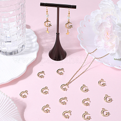 60Pcs Moon & Star Alloy with Rhinestone Small Handmade Pendant Charms&nbsp;FIND-SC0006-79