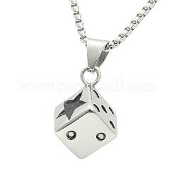 Punk Style 316L Surgical Stainless Steel Star Dice Pendant Necklaces for Men&nbsp;WGC2296-01