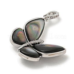 Brass Micro Pave Clear Cubic Zirconia Pendants&nbsp;KK-L211-020P-01