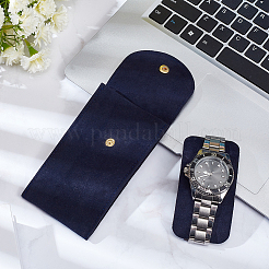 Rectangle Velvet Single Watch Storage Bag with Flip Cover&nbsp;ABAG-WH0044-46B