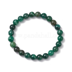 Natural Fuchsite Round Beaded Bracelets for Men Women&nbsp;BJEW-TA00612
