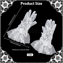 Polyester Bride's Lace Gloves&nbsp;AJEW-WH20120-23B