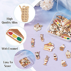 40Pcs 10 Styles Food Theme Rack Plating Alloy Enamel Pendants&nbsp;ENAM-TA0003-66