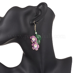 Acrylic Flower Dangle Earrings&nbsp;EJEW-MZ00588-01