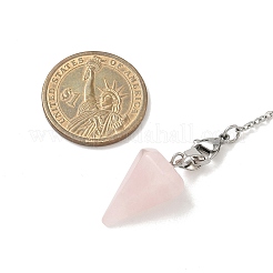 Cone Natural Rose Quartz Pointed Dowsing Pendulums&nbsp;HJEW-JM04048-02