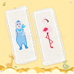 Polyester Lace Aida Cloth Bookmarks for Cross Stitch Making&nbsp;AJEW-WH0248-374