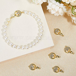  6Pcs Brass Fold Over Clasp with Crystal Rhinestone&nbsp;KK-CA0002-69A