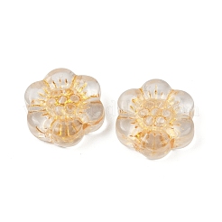Baking Paint and Golden Metal Enlaced Glass Beads&nbsp;DGLA-T004-10B