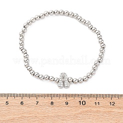 Brass Round Beads Stretch Bracelets&nbsp;BJEW-A034-05P