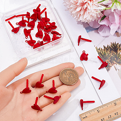 30Pcs Heart Alloy Stud Earring Findings&nbsp;FIND-SP0005-60A-02