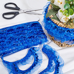 Polyester Ruffled Elastic Lace Trim&nbsp;OCOR-WH0070-314