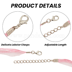 100Pcs 20 Colors Waxed Cord and Organza Ribbon Necklace Making&nbsp;NCOR-CY0001-01