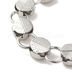 Non-Tarnish 304 Stainless Steel Flat Round Link Chain Bracelet&nbsp;BJEW-Q776-02C-02