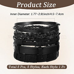 1Bag Mixed Styles Adjustable PU Leather Cord Braided Bracelets for Unisex&nbsp;BJEW-CL0001-47C