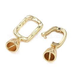 Rectangle Brass Micro Pave Clear Cubic Zirconia Fold Over Clasps&nbsp;KK-Z143-16G
