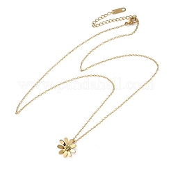 304 Stainless Steel Flower Pendant Necklaces for Women&nbsp;NJEW-A045-16G